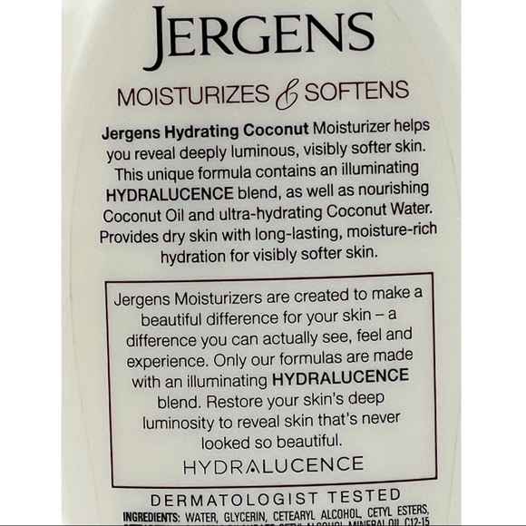 3 Pack Jergens Hydrating Coconut Dry Skin Moisturizer Lotion 16.8 oz Moisturize - Picture 5 of 6